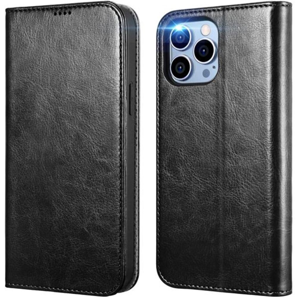 iPhone 14 Pro Max Case, Premium Handcrafted PU Leather Wallet Case, Wireless